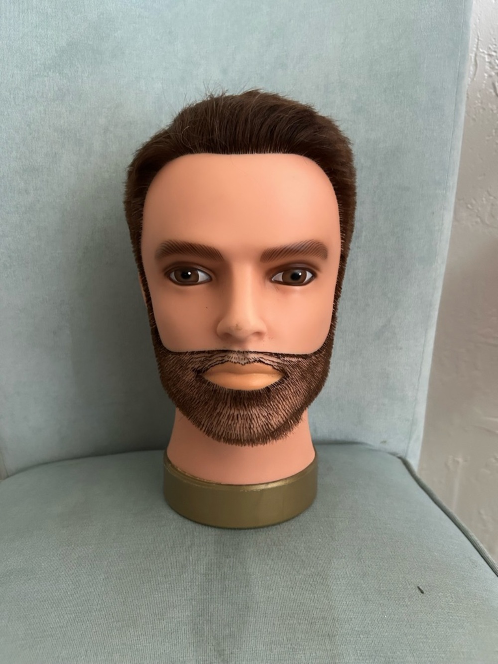 Brown-Haired Male Beard Training Mannequin Head